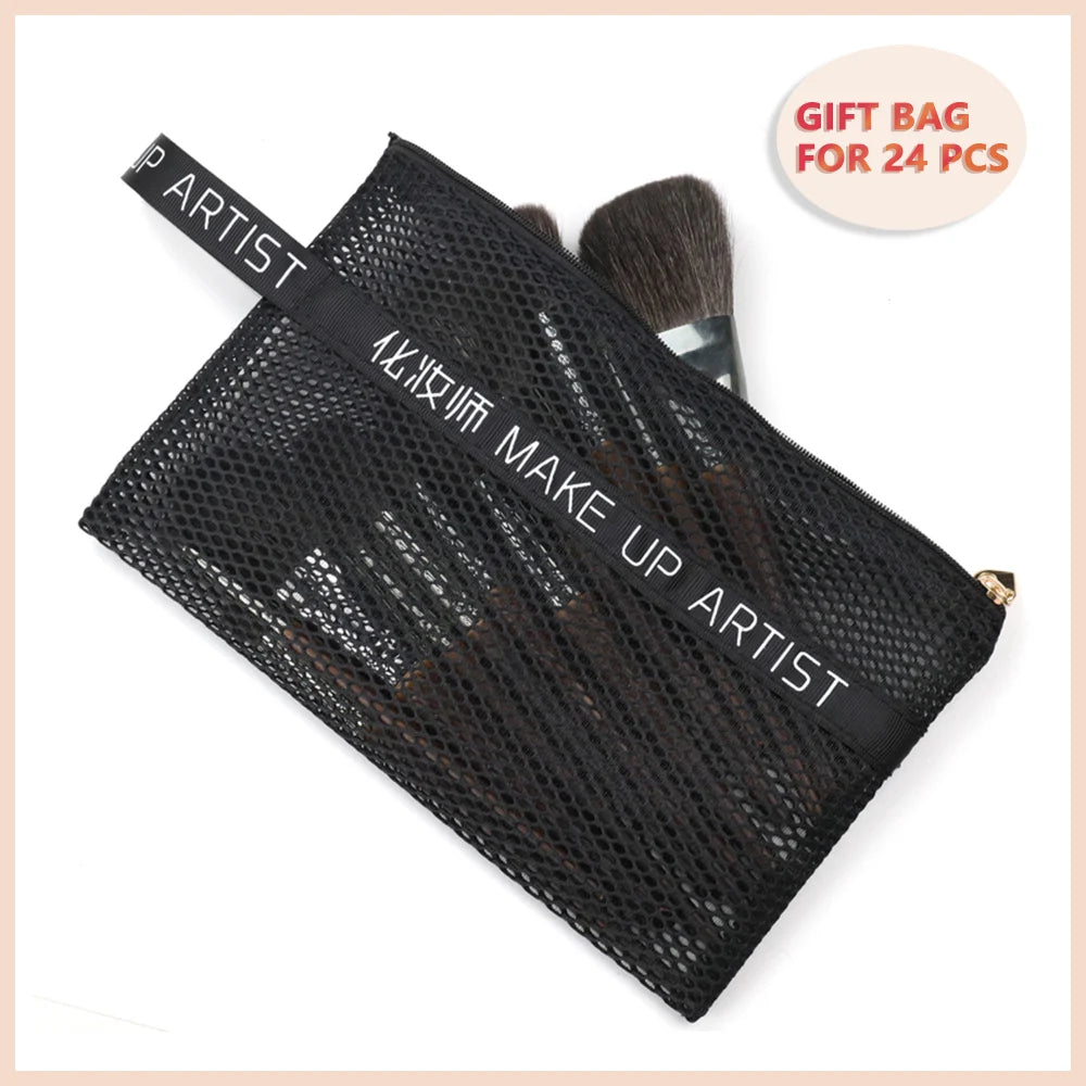 OVW Make-up-Pinsel-Set aus natürlichem Ziegenhaar, professionelles Kit, Brocha-Maquillaje-Stil, Make-up-Pinsel zum Mischen von Verschmieren