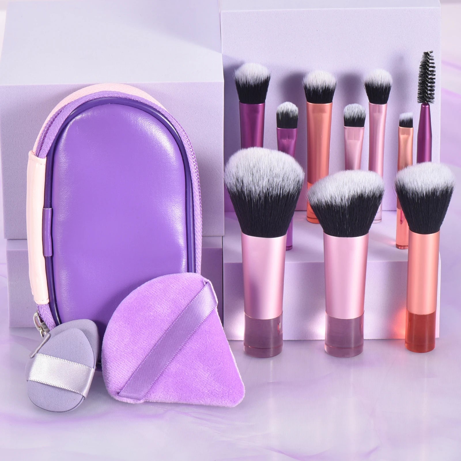 10-teiliges Mini-Make-up-Pinsel-Set – Tragbares Set für Reisen