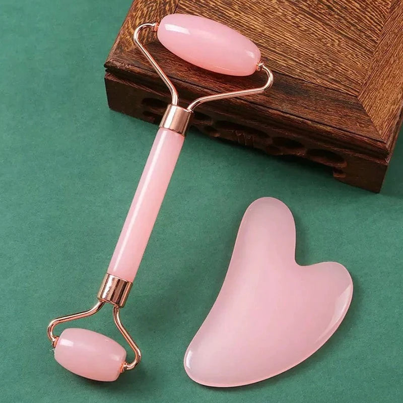 2-teiliges Gesichtsroller & GuaSha Set – Gesicht, Hals & Augen
