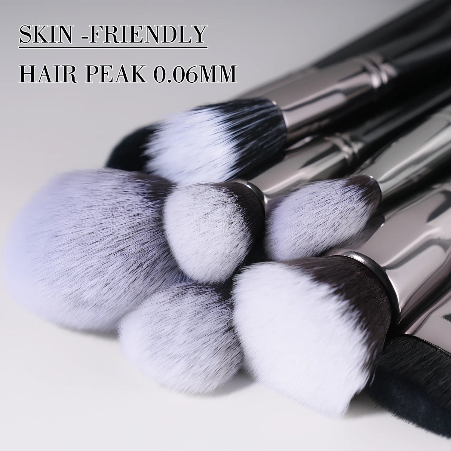 BEILI Profi Make-up-Pinsel-Set – Schwarze Synthetikpinsel für Foundation, Rouge & Lidschatten