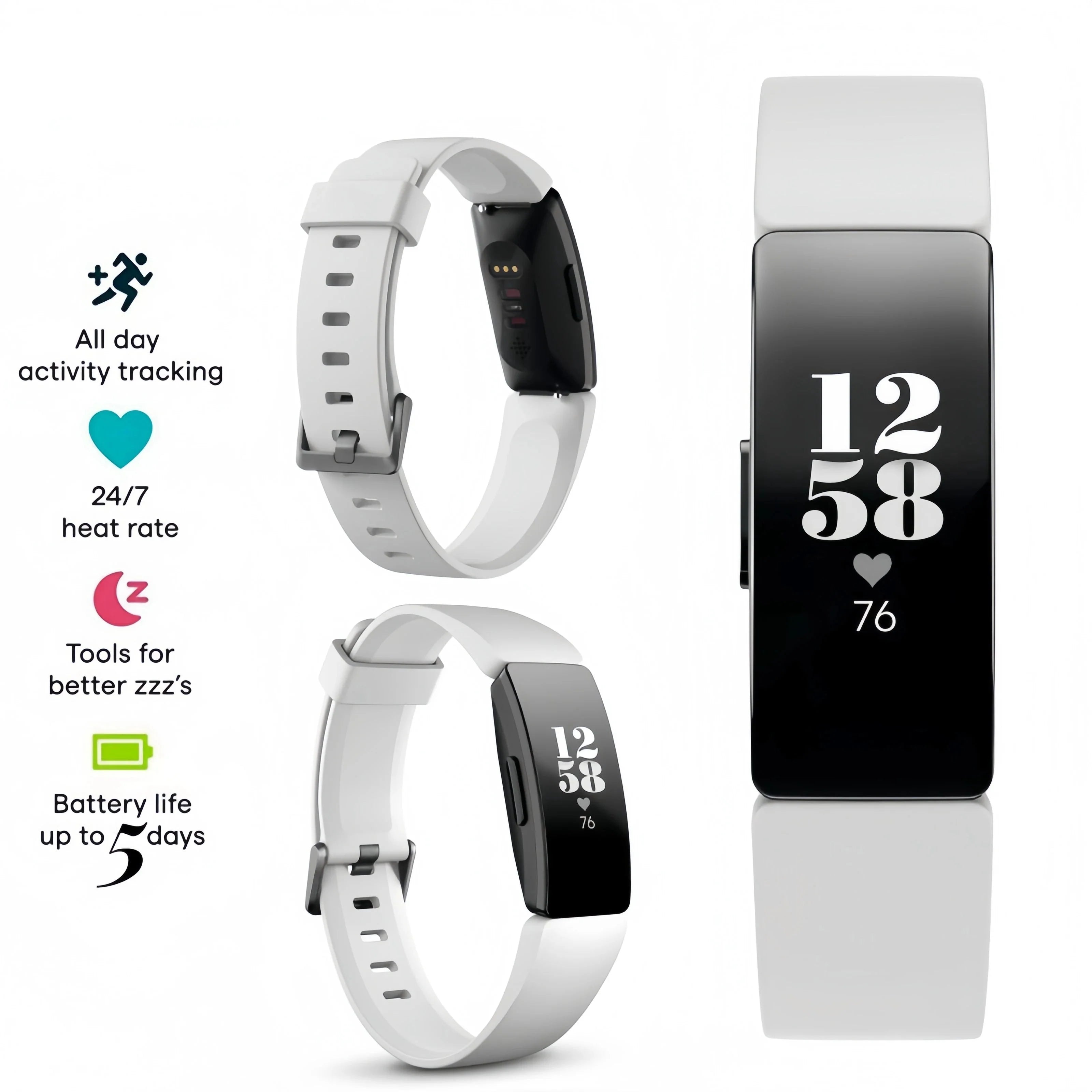 NNEOBA Health Fitness Tracker Sports Bracelet White