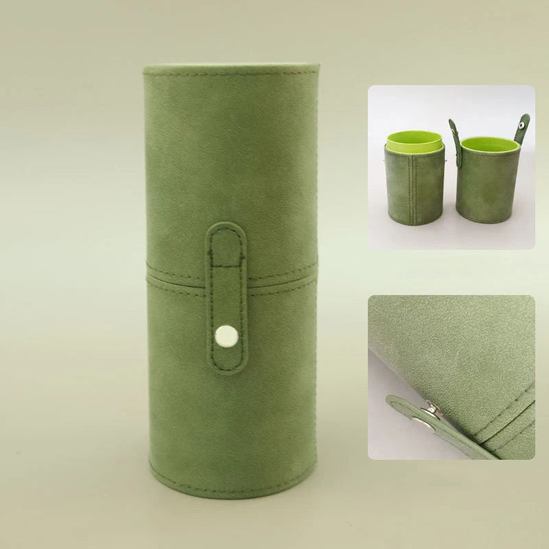 Make-up-Pinsel-Eimer aus PU-Leder – Tragbare, Staub- & Wasserdichte Kosmetiktasche