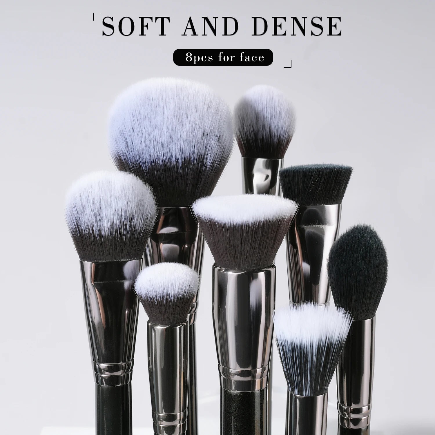 BEILI Profi Make-up-Pinsel-Set – Schwarze Synthetikpinsel für Foundation, Rouge & Lidschatten