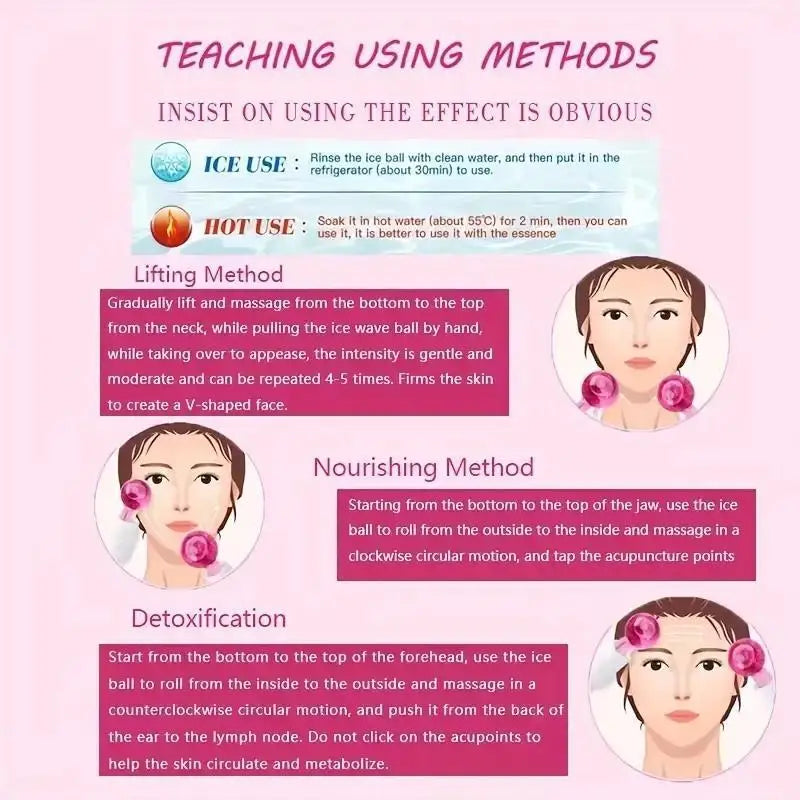 2er Set Eis-Globen für Gesicht – Kühlende Massage & Augenpflege