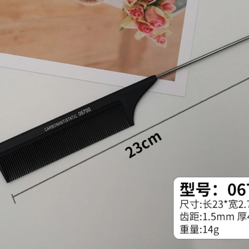 Professioneller Edelstahl-Stilkamm – Präzisions-Stylingkamm mit feinen Zähnen für Friseure & Barber