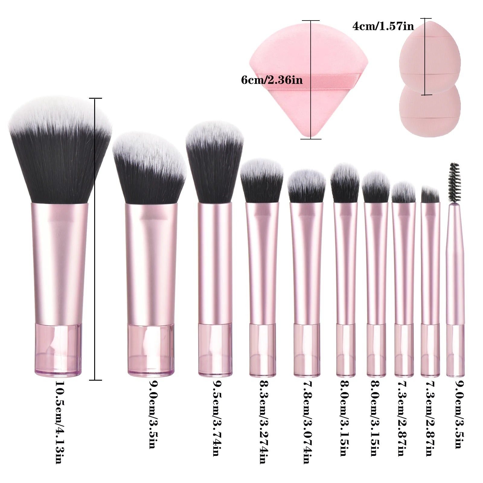 10-teiliges Mini-Make-up-Pinsel-Set – Tragbares Set für Reisen