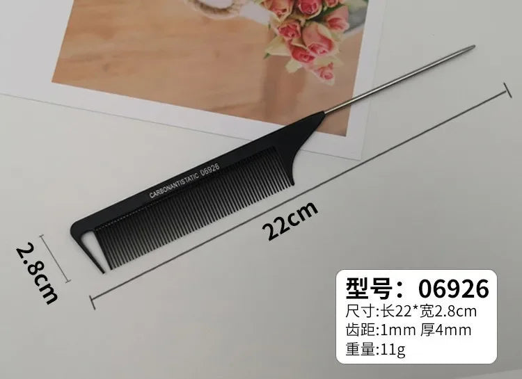 Professioneller Edelstahl-Stilkamm – Präzisions-Stylingkamm mit feinen Zähnen für Friseure & Barber