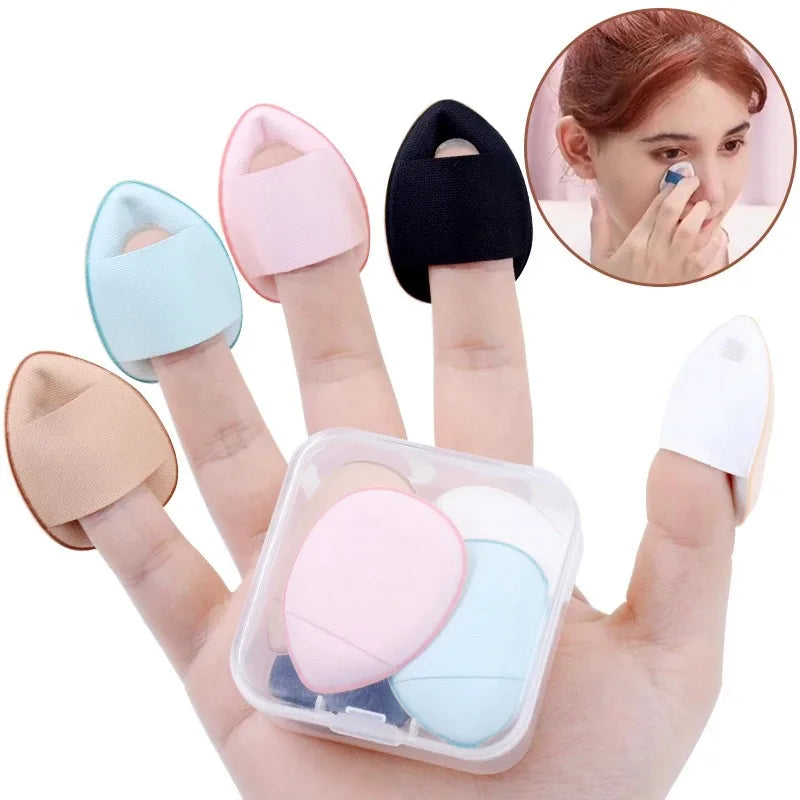 5/10Pcs Mini Finger Puff Foundation Kleine Air Kissen Pulver Schwamm Gesicht Concealer BB Creme Kosmetische Applikator Make-Up werkzeuge