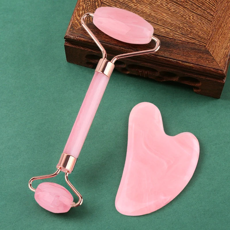 2-teiliges Gesichtsroller & GuaSha Set – Gesicht, Hals & Augen