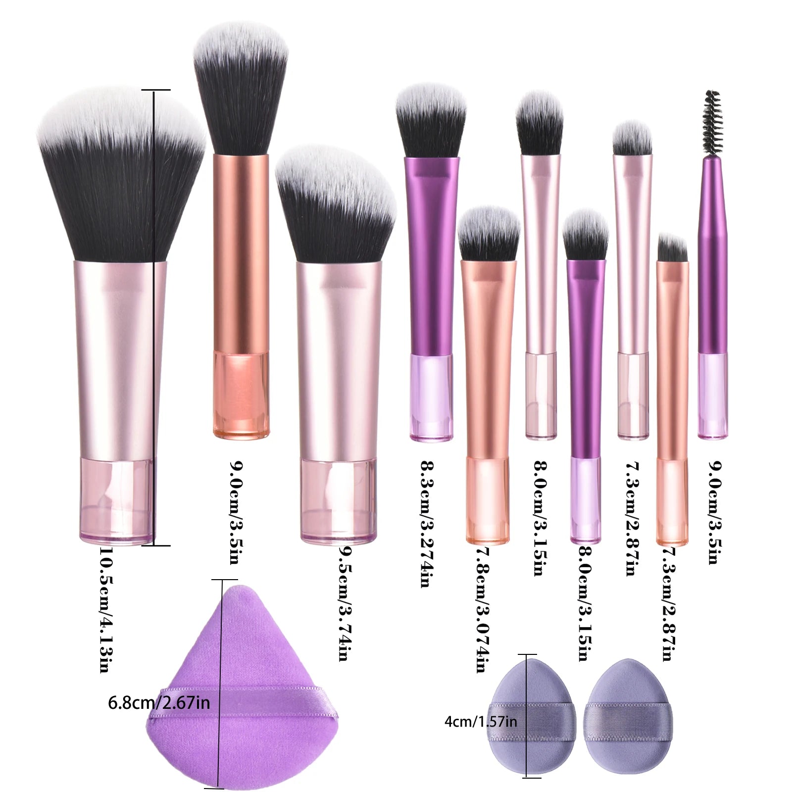 10-teiliges Mini-Make-up-Pinsel-Set – Tragbares Set für Reisen