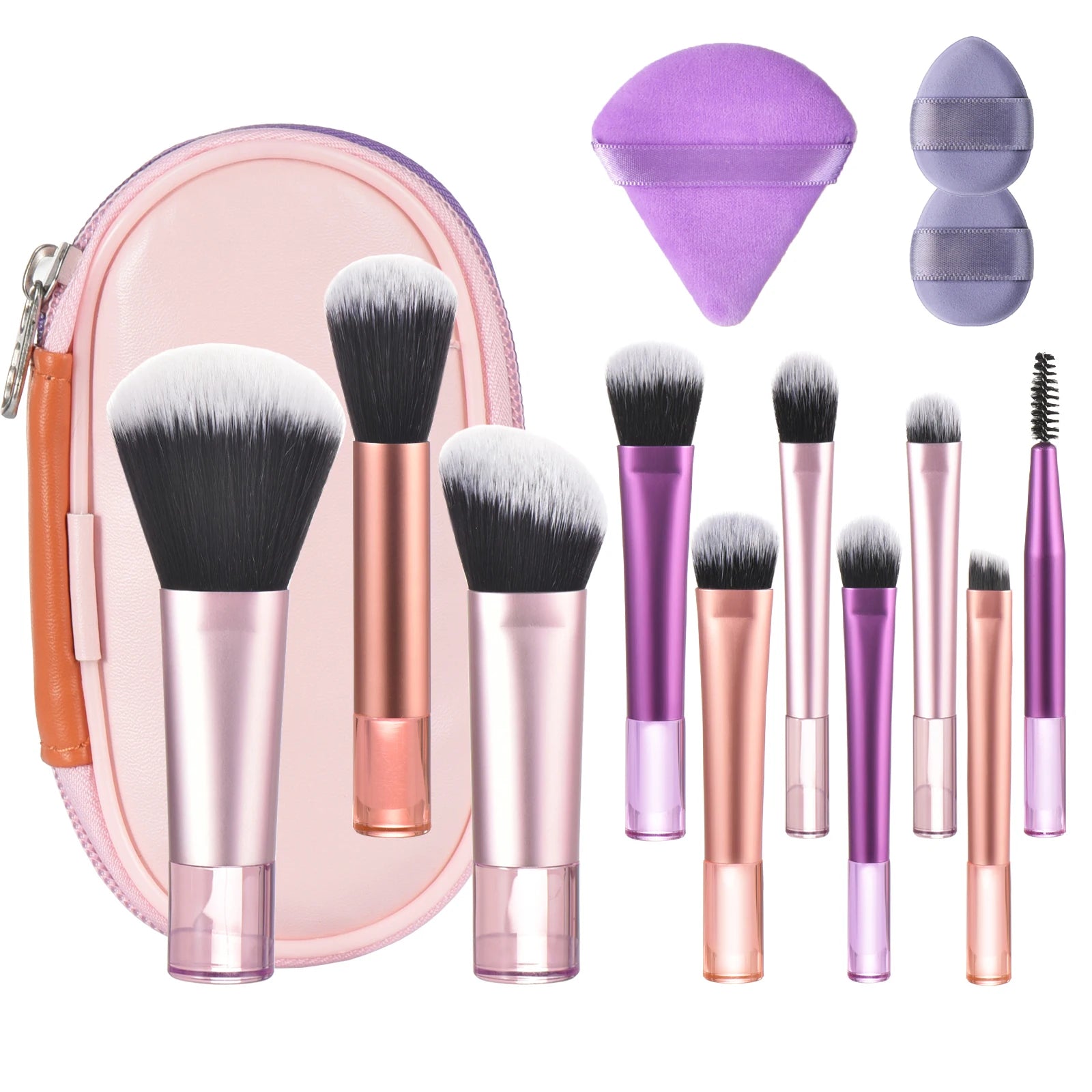 10-teiliges Mini-Make-up-Pinsel-Set – Tragbares Set für Reisen