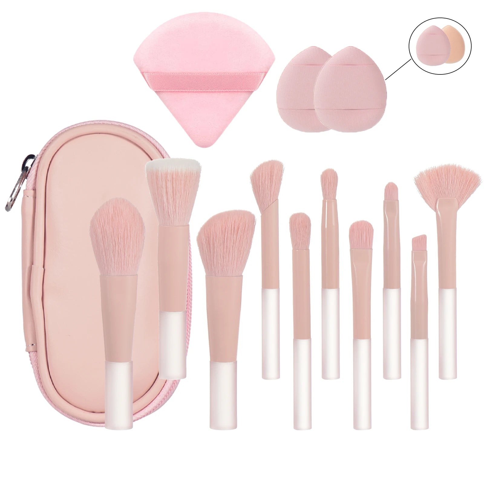 10-teiliges Mini-Make-up-Pinsel-Set – Tragbares Set für Reisen