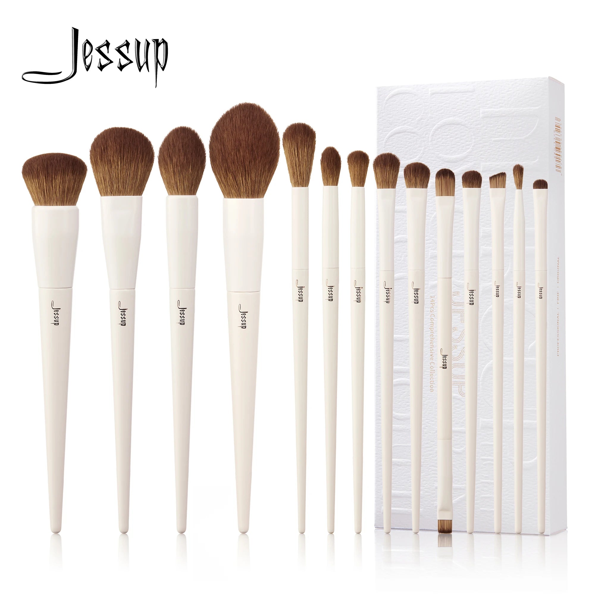 Jessup 14-teiliges Make-up-Pinsel-Set – Synthetische Pinsel für Foundation, Puder, Kontur & Lidschatten