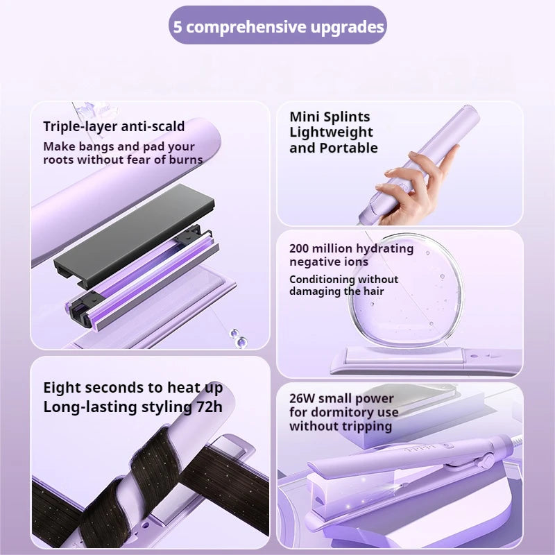 Mini-Haarglätter & Lockenstab – Professionelles Keramik-Styling-Eisen mit negativen Ionen