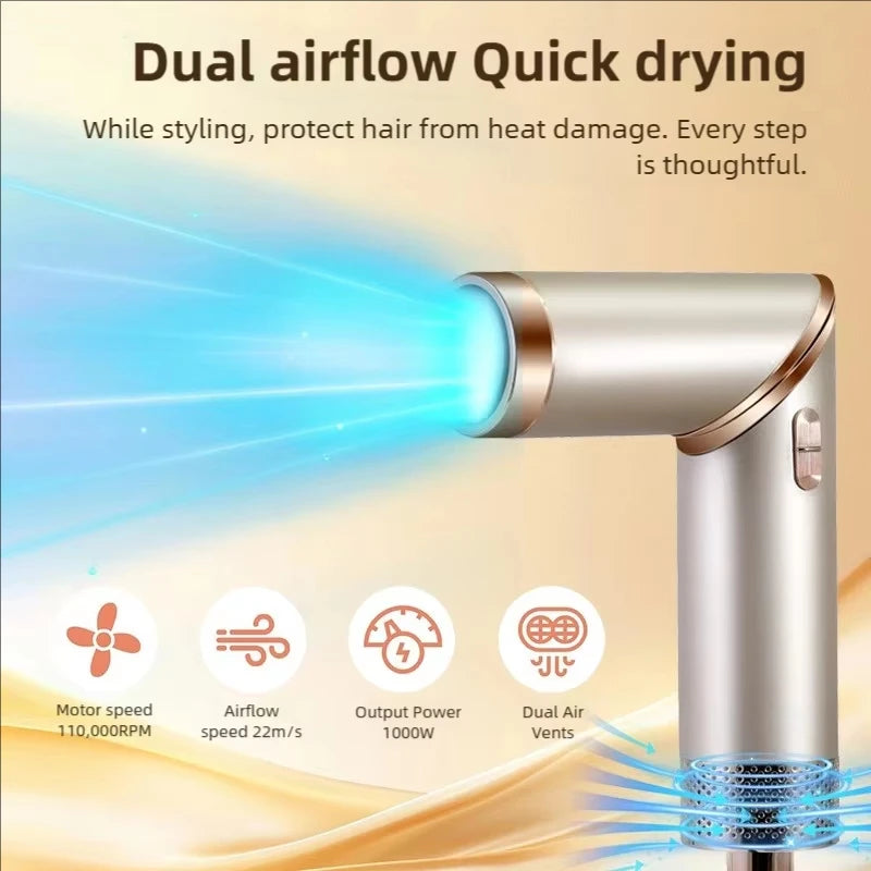 5-in-1 Klappbarer Haartrockner – Tragbarer Multifunktionaler Föhn mit Negativen Ionen