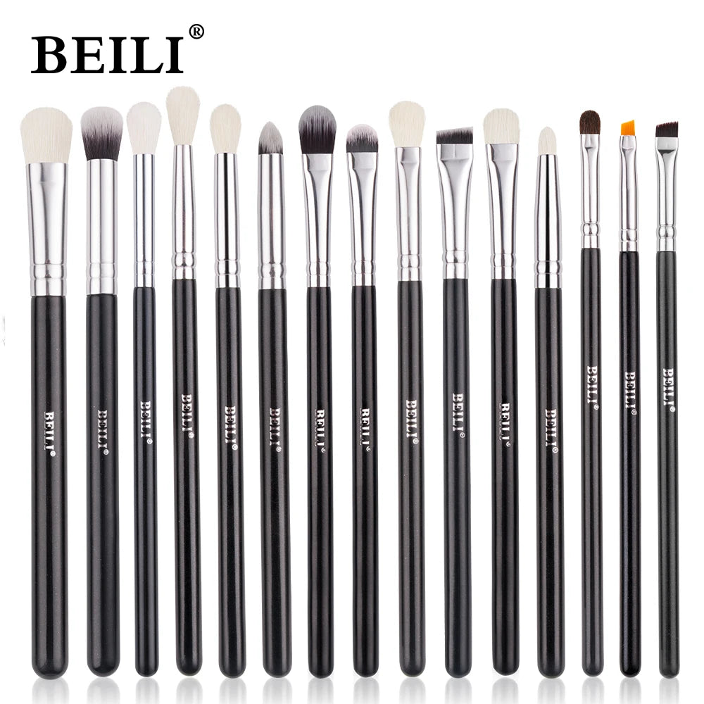 BEILI Make-up-Pinsel-Set – Natürliche Ziegenhaarpinsel für Foundation, Pulver & Lidschatten
