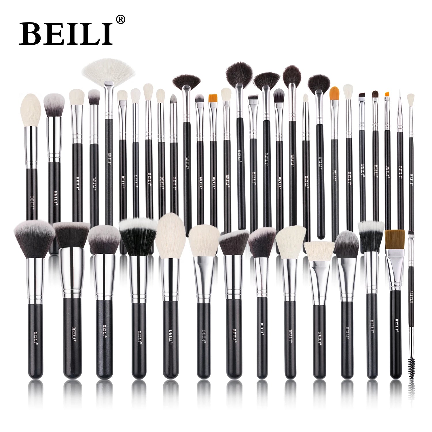 BEILI Make-up-Pinsel-Set – Natürliche Ziegenhaarpinsel für Foundation, Pulver & Lidschatten