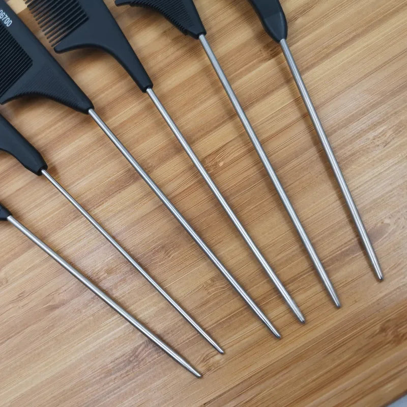 Professioneller Edelstahl-Stilkamm – Präzisions-Stylingkamm mit feinen Zähnen für Friseure & Barber