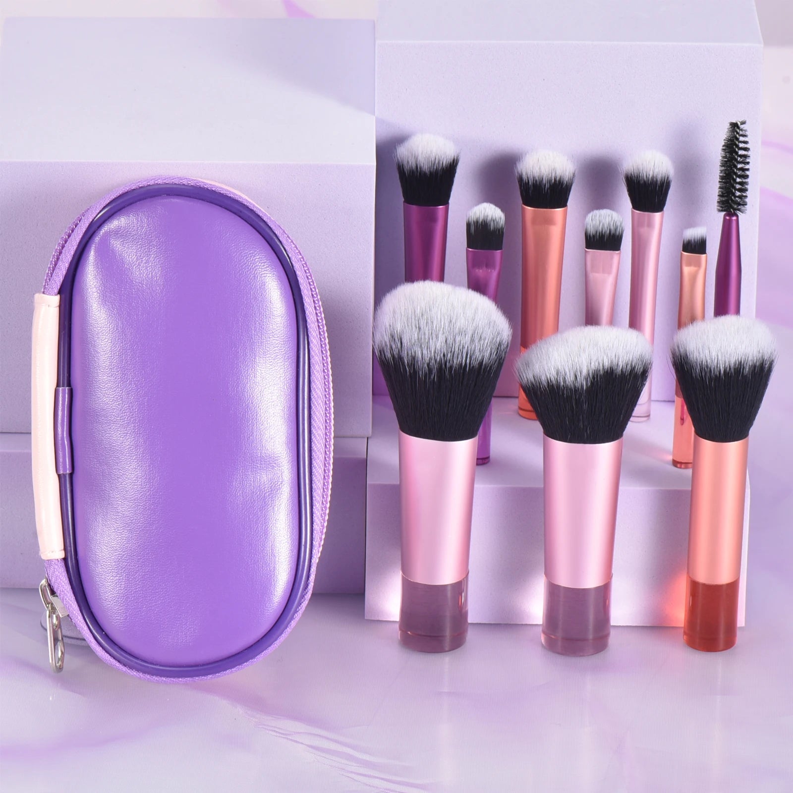 10-teiliges Mini-Make-up-Pinsel-Set – Tragbares Set für Reisen