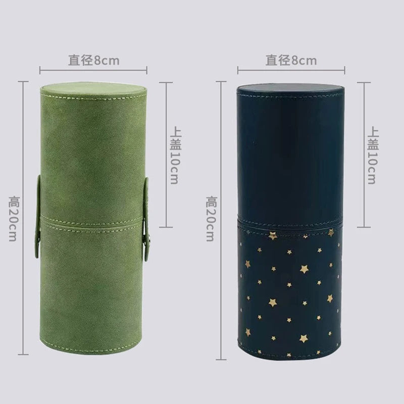 Make-up-Pinsel-Eimer aus PU-Leder – Tragbare, Staub- & Wasserdichte Kosmetiktasche