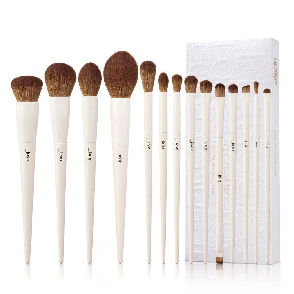 Jessup 14-teiliges Make-up-Pinsel-Set – Synthetische Pinsel für Foundation, Puder, Kontur & Lidschatten