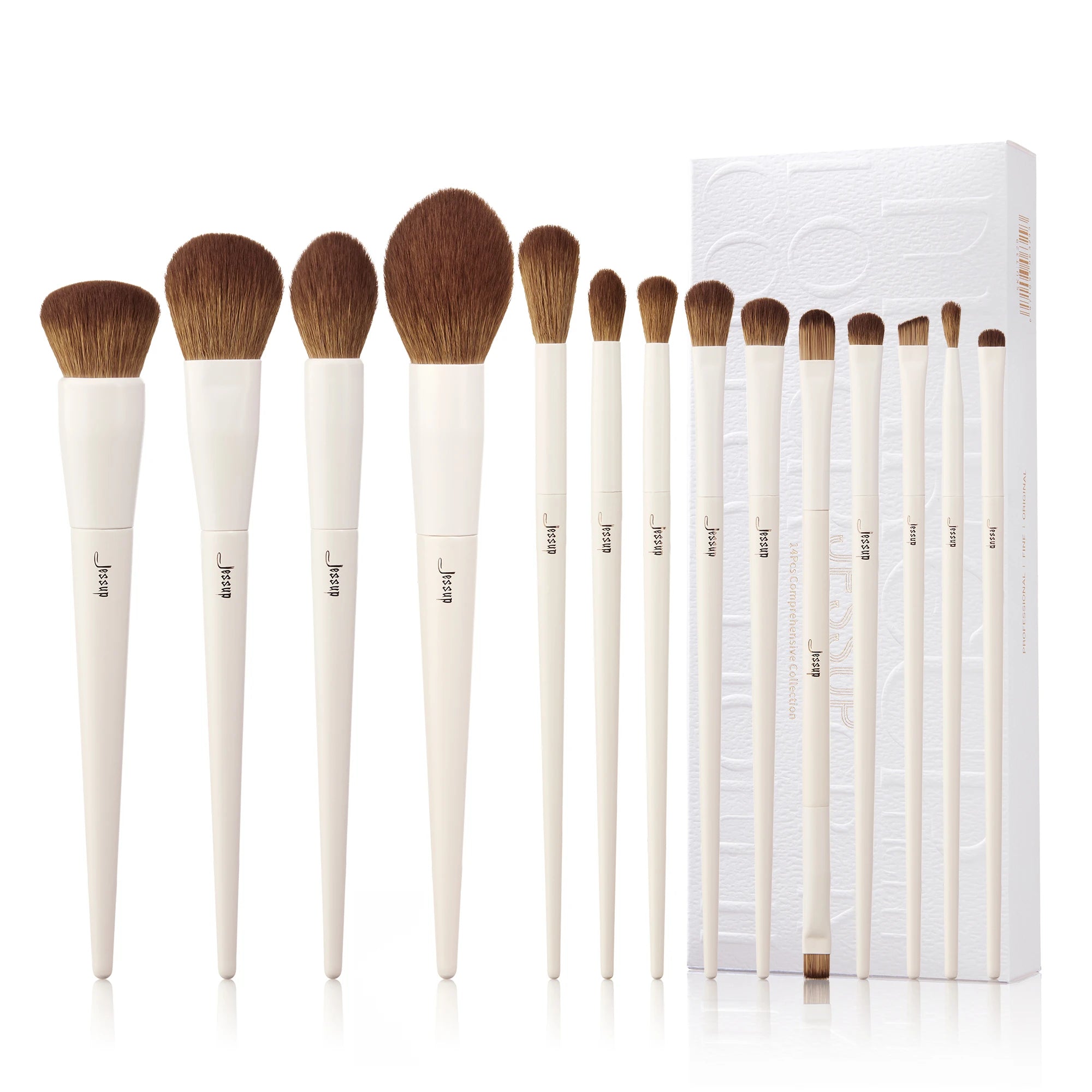 Jessup 14-teiliges Make-up-Pinsel-Set – Synthetische Pinsel für Foundation, Puder, Kontur & Lidschatten